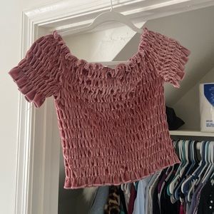 Velvet ruched crop top
